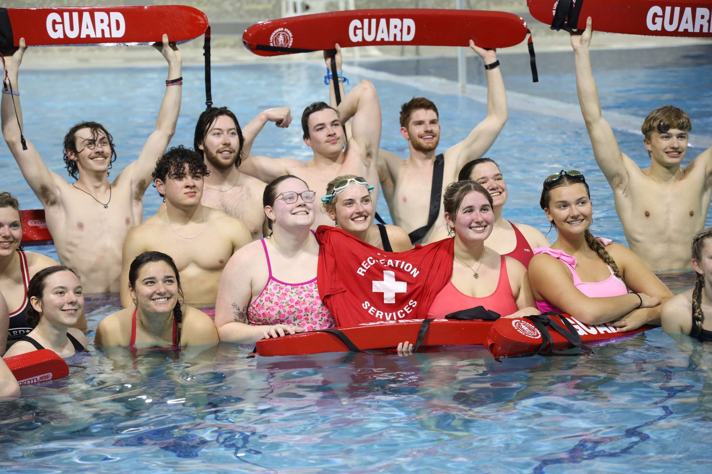 a group photo of the lifeguards at rec services