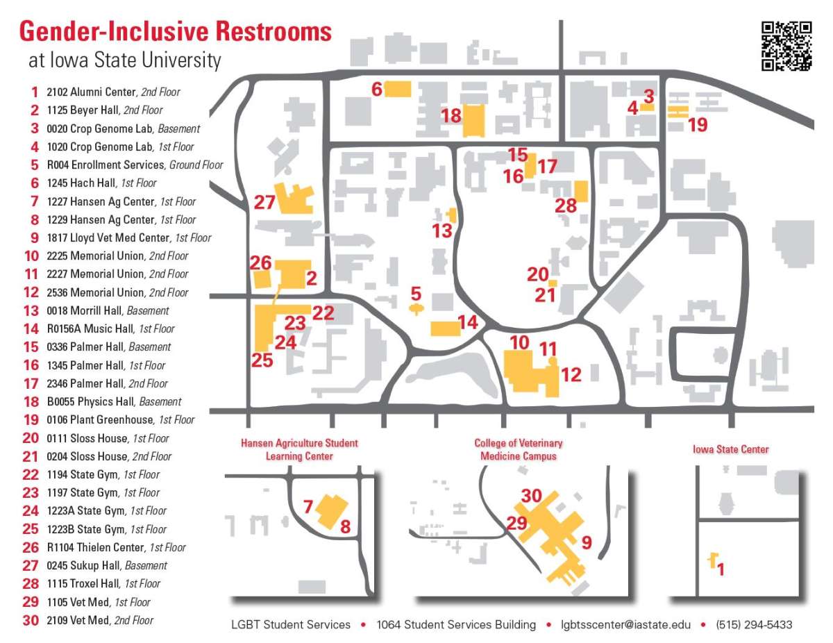 Map for gender neutral bathrooms