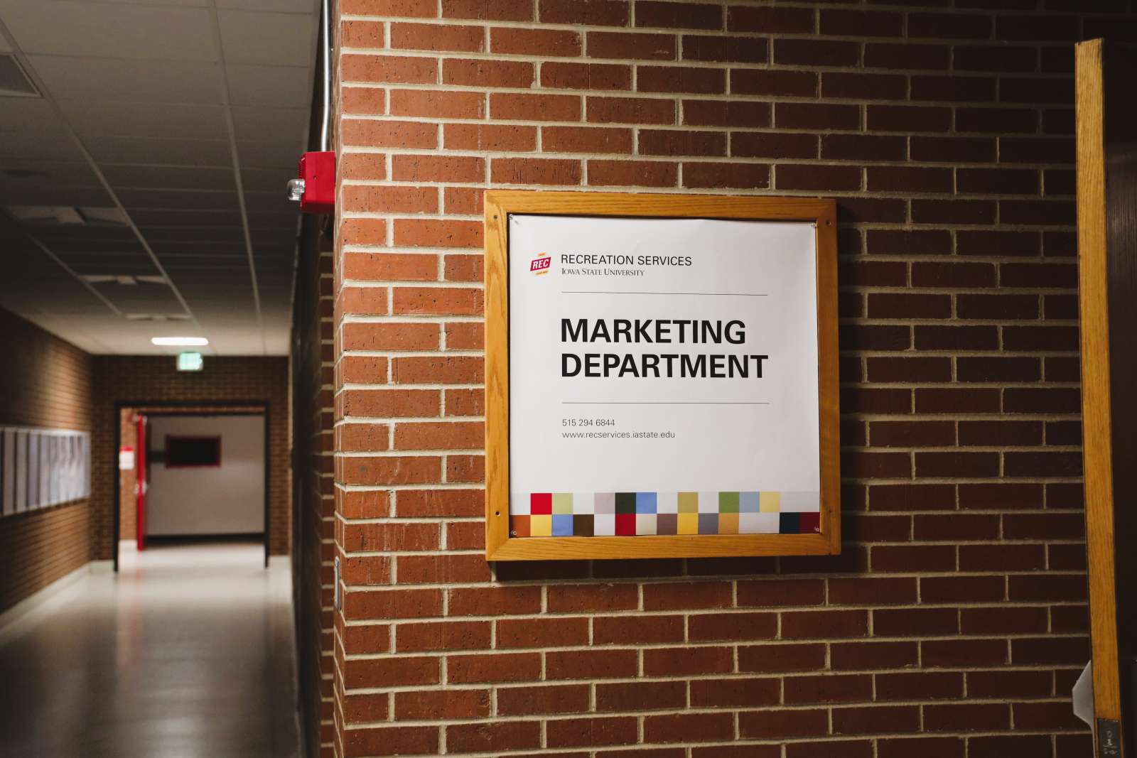 a photo of the marketing department sign